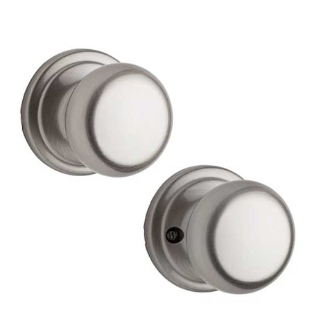 Kwikset Kwikset: Hancock Passage Door Knob with Round Rose  Satin Nickel KWS-720H-RDT-15